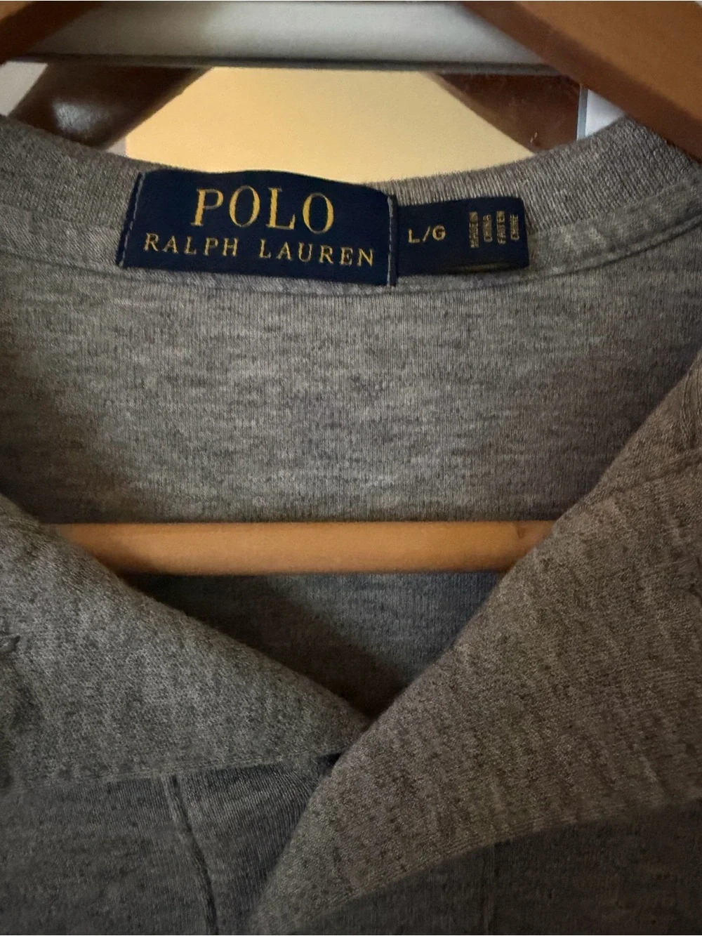 Ralph Lauren Men's Gray Polo Shirt with Navy Logo